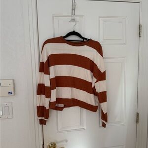 Lou & Grey brown and White Knit Top